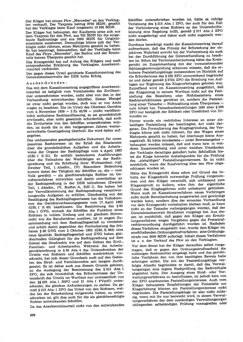Neue Justiz (NJ), Zeitschrift für Recht und Rechtswissenschaft [Deutsche Demokratische Republik (DDR)], 21. Jahrgang 1967, Seite 606 (NJ DDR 1967, S. 606)