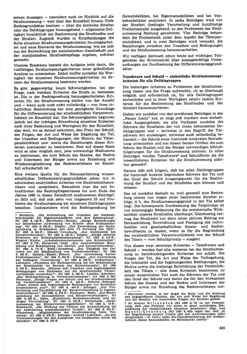 Neue Justiz (NJ), Zeitschrift für Recht und Rechtswissenschaft [Deutsche Demokratische Republik (DDR)], 21. Jahrgang 1967, Seite 625 (NJ DDR 1967, S. 625)