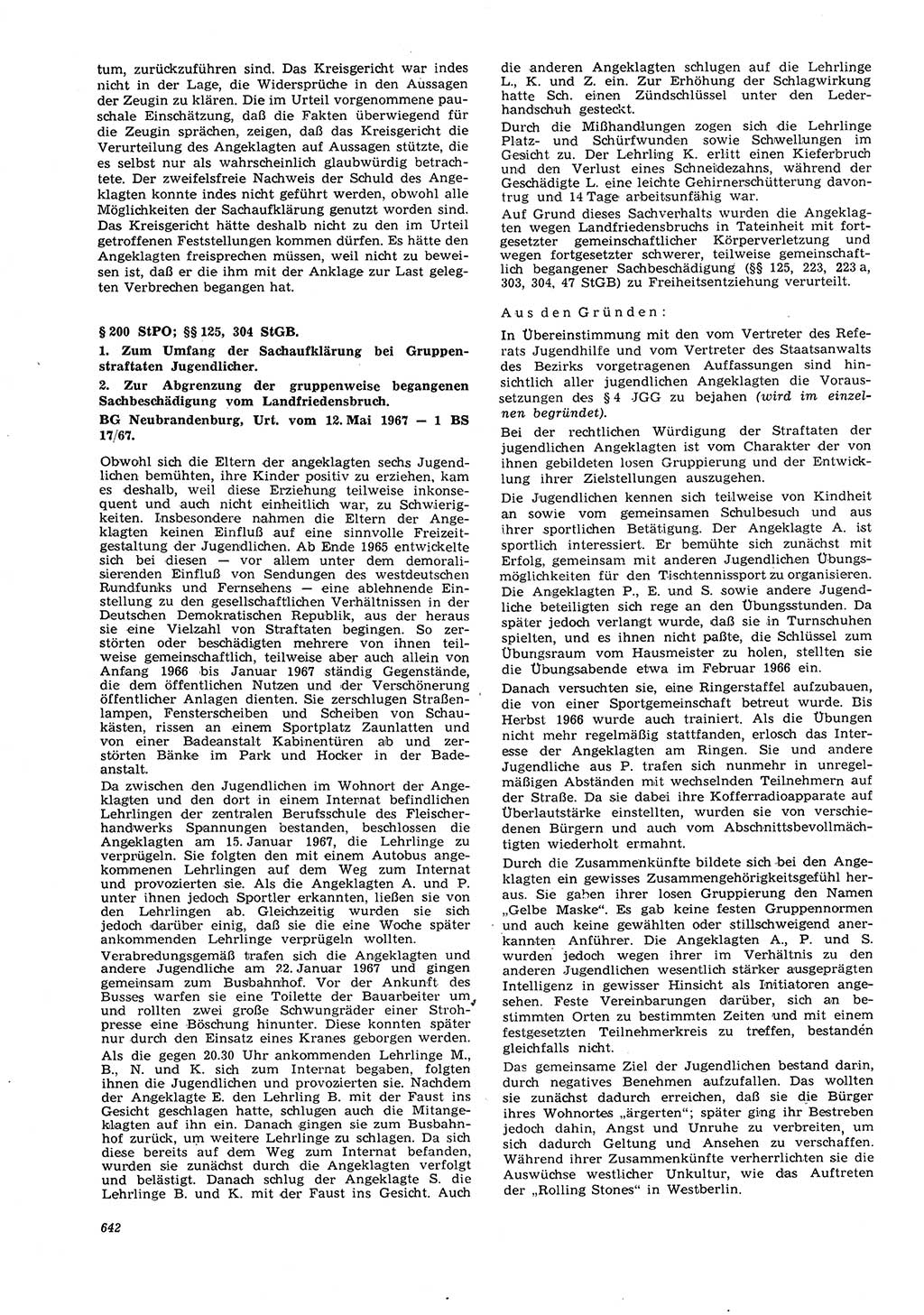 Neue Justiz (NJ), Zeitschrift für Recht und Rechtswissenschaft [Deutsche Demokratische Republik (DDR)], 21. Jahrgang 1967, Seite 642 (NJ DDR 1967, S. 642)