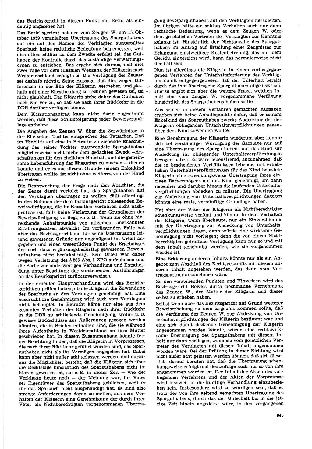 Neue Justiz (NJ), Zeitschrift für Recht und Rechtswissenschaft [Deutsche Demokratische Republik (DDR)], 21. Jahrgang 1967, Seite 645 (NJ DDR 1967, S. 645)