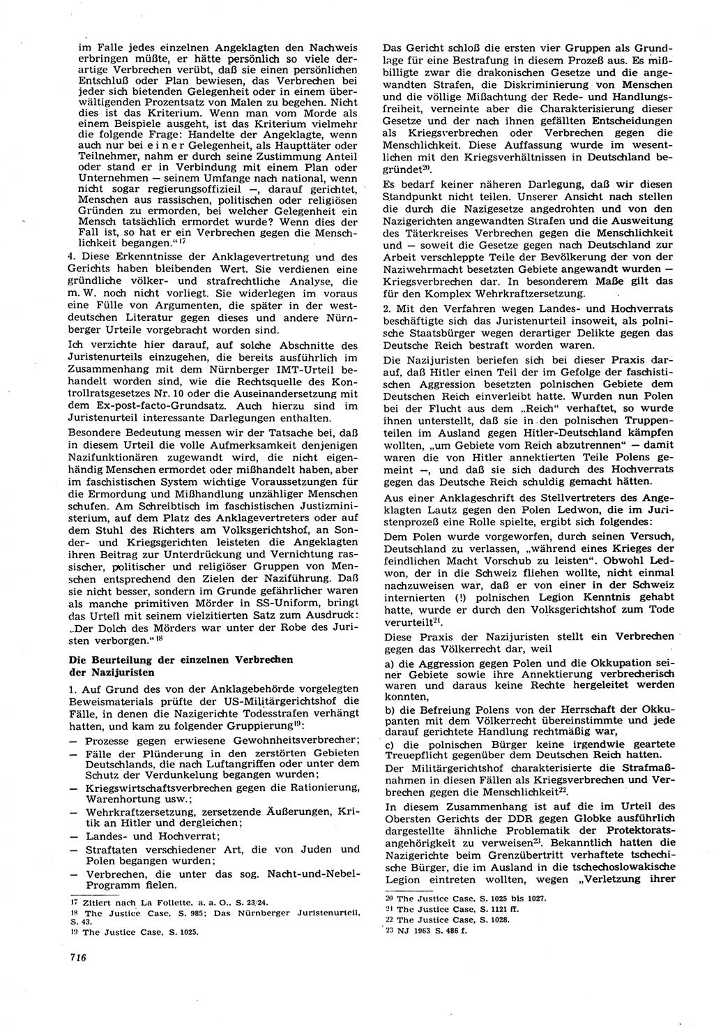 Neue Justiz (NJ), Zeitschrift für Recht und Rechtswissenschaft [Deutsche Demokratische Republik (DDR)], 21. Jahrgang 1967, Seite 716 (NJ DDR 1967, S. 716)