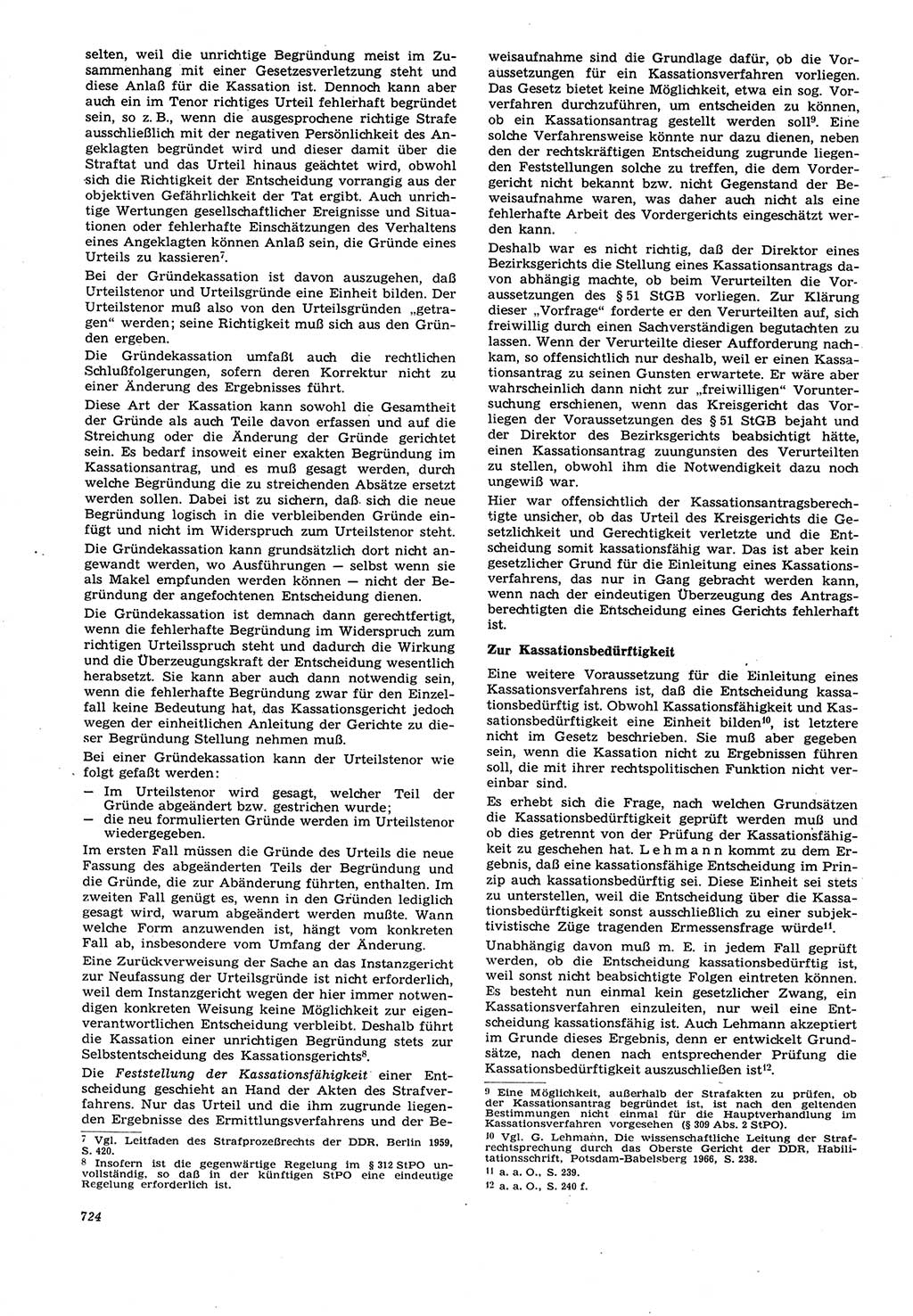 Neue Justiz (NJ), Zeitschrift für Recht und Rechtswissenschaft [Deutsche Demokratische Republik (DDR)], 21. Jahrgang 1967, Seite 724 (NJ DDR 1967, S. 724)