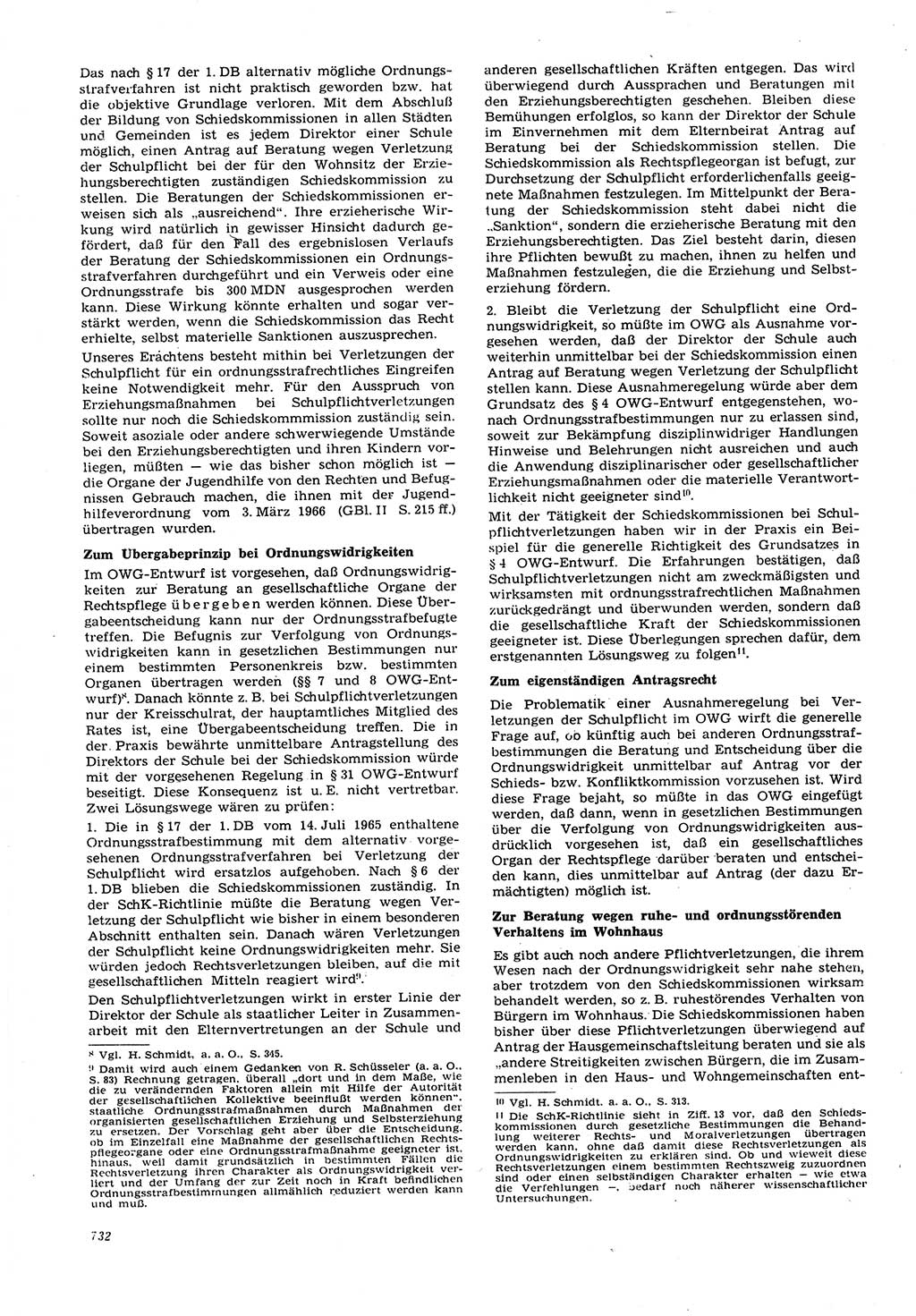 Neue Justiz (NJ), Zeitschrift für Recht und Rechtswissenschaft [Deutsche Demokratische Republik (DDR)], 21. Jahrgang 1967, Seite 732 (NJ DDR 1967, S. 732)