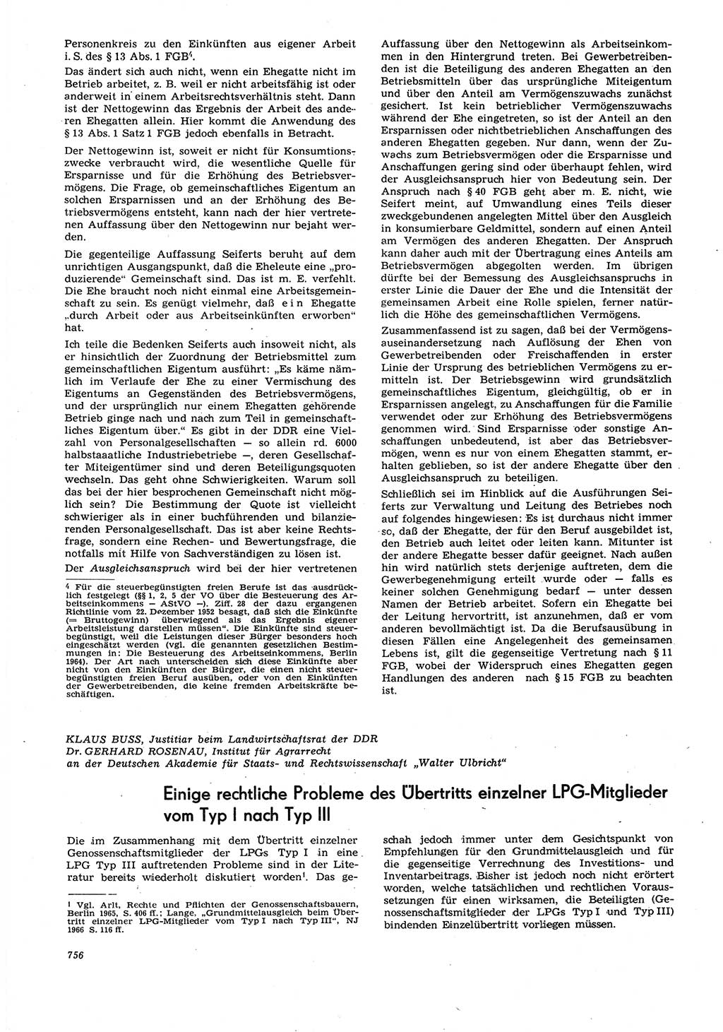 Neue Justiz (NJ), Zeitschrift für Recht und Rechtswissenschaft [Deutsche Demokratische Republik (DDR)], 21. Jahrgang 1967, Seite 756 (NJ DDR 1967, S. 756)