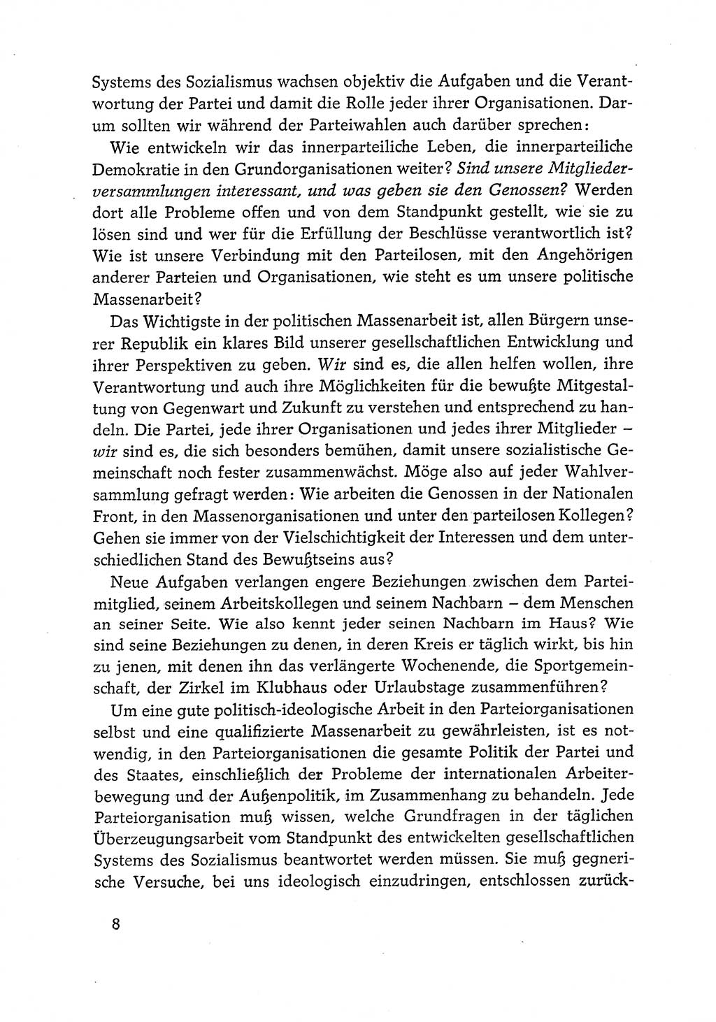Dokumente der Sozialistischen Einheitspartei Deutschlands (SED) [Deutsche Demokratische Republik (DDR)] 1968-1969, Seite 8 (Dok. SED DDR 1968-1969, S. 8)