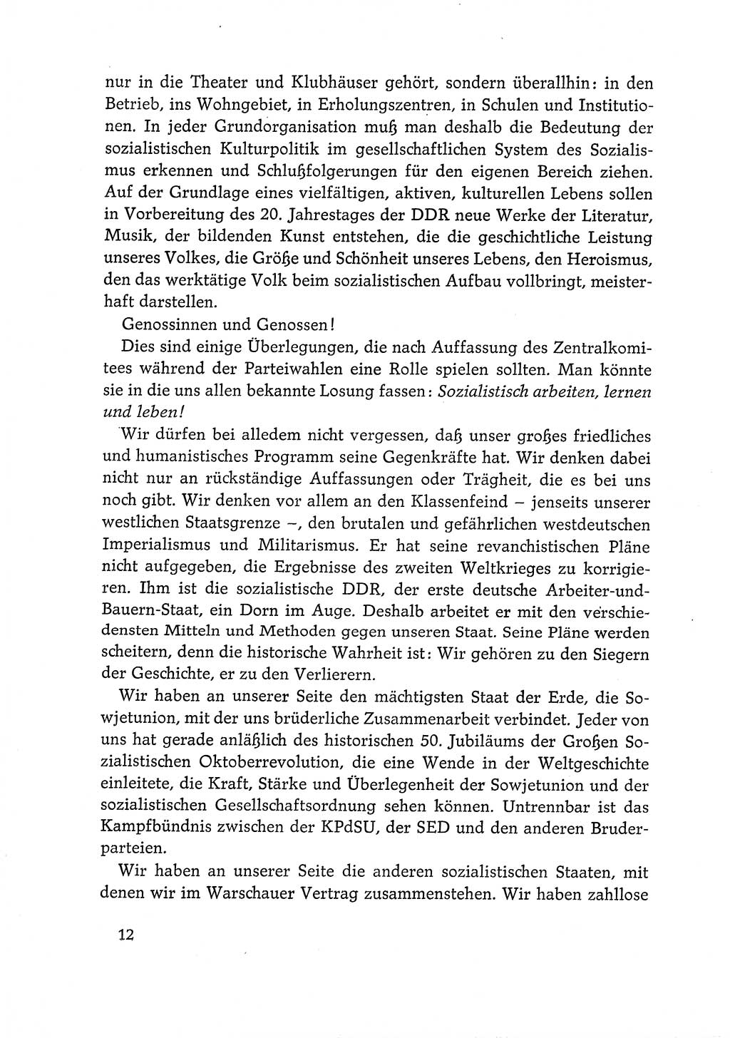 Dokumente der Sozialistischen Einheitspartei Deutschlands (SED) [Deutsche Demokratische Republik (DDR)] 1968-1969, Seite 12 (Dok. SED DDR 1968-1969, S. 12)