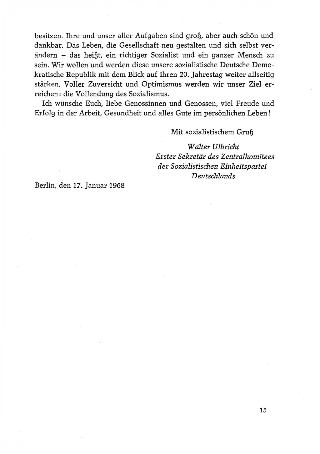 Dokumente der Sozialistischen Einheitspartei Deutschlands (SED) [Deutsche Demokratische Republik (DDR)] 1968-1969, Seite 15 (Dok. SED DDR 1968-1969, S. 15)