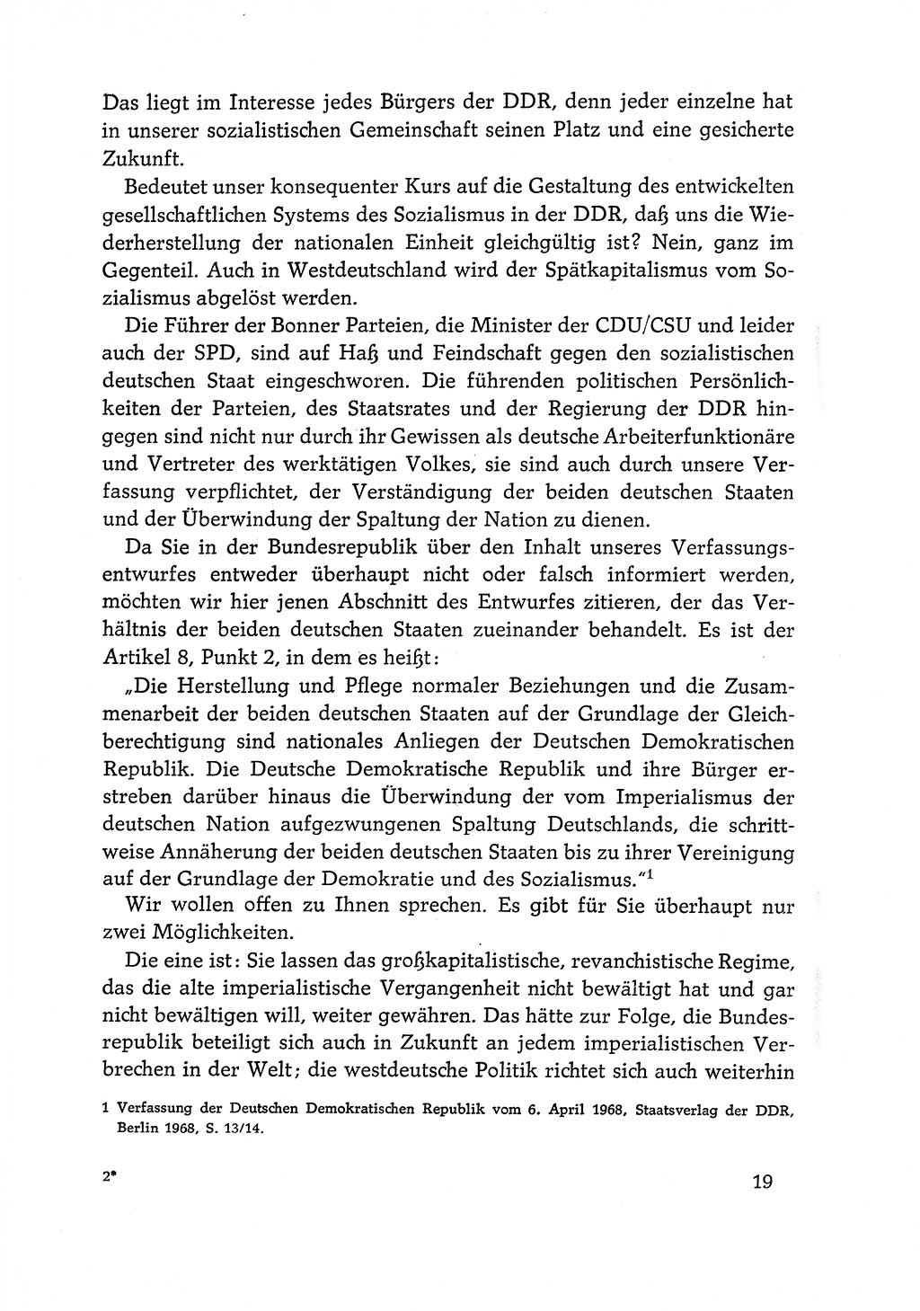 Dokumente der Sozialistischen Einheitspartei Deutschlands (SED) [Deutsche Demokratische Republik (DDR)] 1968-1969, Seite 19 (Dok. SED DDR 1968-1969, S. 19)