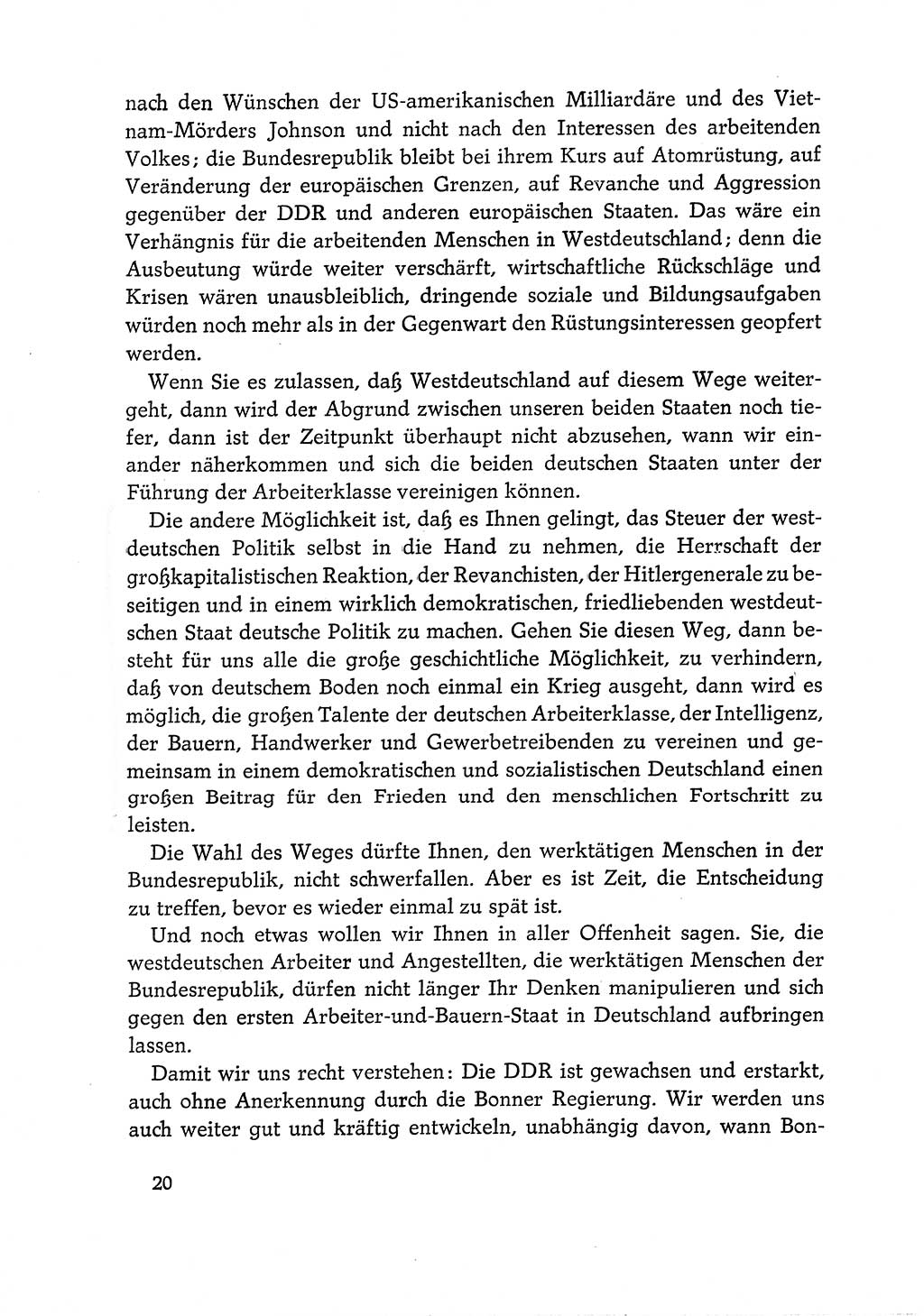 Dokumente der Sozialistischen Einheitspartei Deutschlands (SED) [Deutsche Demokratische Republik (DDR)] 1968-1969, Seite 20 (Dok. SED DDR 1968-1969, S. 20)