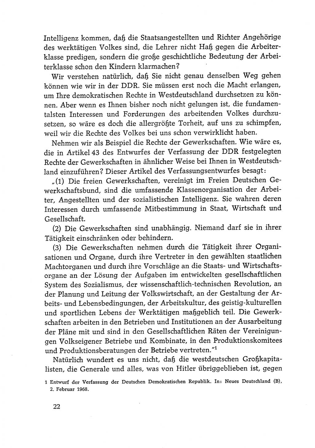 Dokumente der Sozialistischen Einheitspartei Deutschlands (SED) [Deutsche Demokratische Republik (DDR)] 1968-1969, Seite 22 (Dok. SED DDR 1968-1969, S. 22)