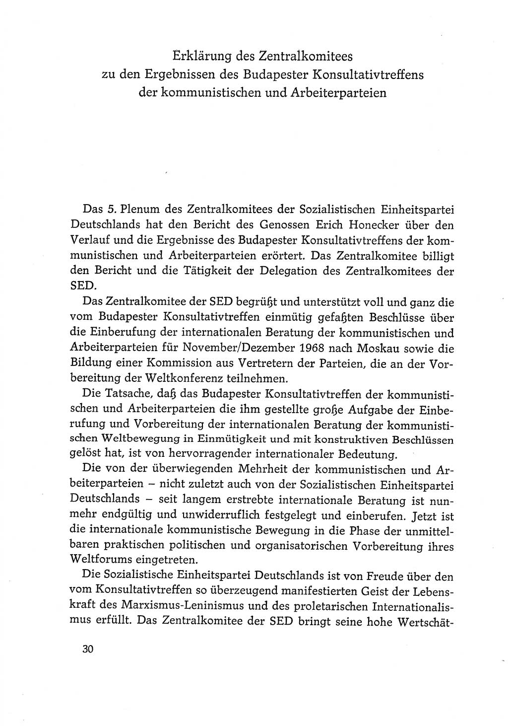 Dokumente der Sozialistischen Einheitspartei Deutschlands (SED) [Deutsche Demokratische Republik (DDR)] 1968-1969, Seite 30 (Dok. SED DDR 1968-1969, S. 30)