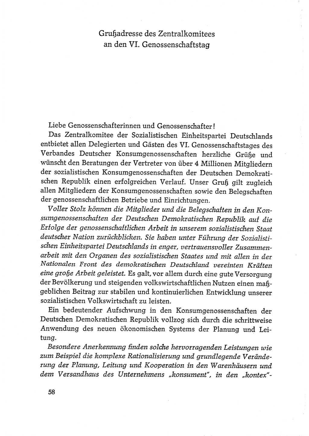 Dokumente der Sozialistischen Einheitspartei Deutschlands (SED) [Deutsche Demokratische Republik (DDR)] 1968-1969, Seite 58 (Dok. SED DDR 1968-1969, S. 58)