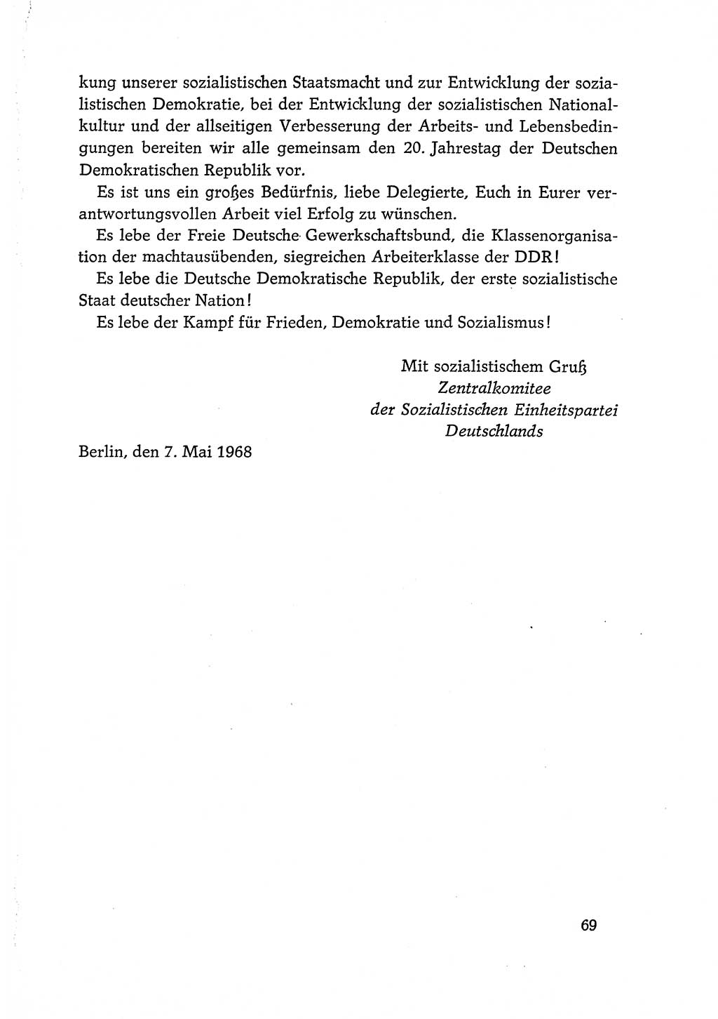 Dokumente der Sozialistischen Einheitspartei Deutschlands (SED) [Deutsche Demokratische Republik (DDR)] 1968-1969, Seite 69 (Dok. SED DDR 1968-1969, S. 69)