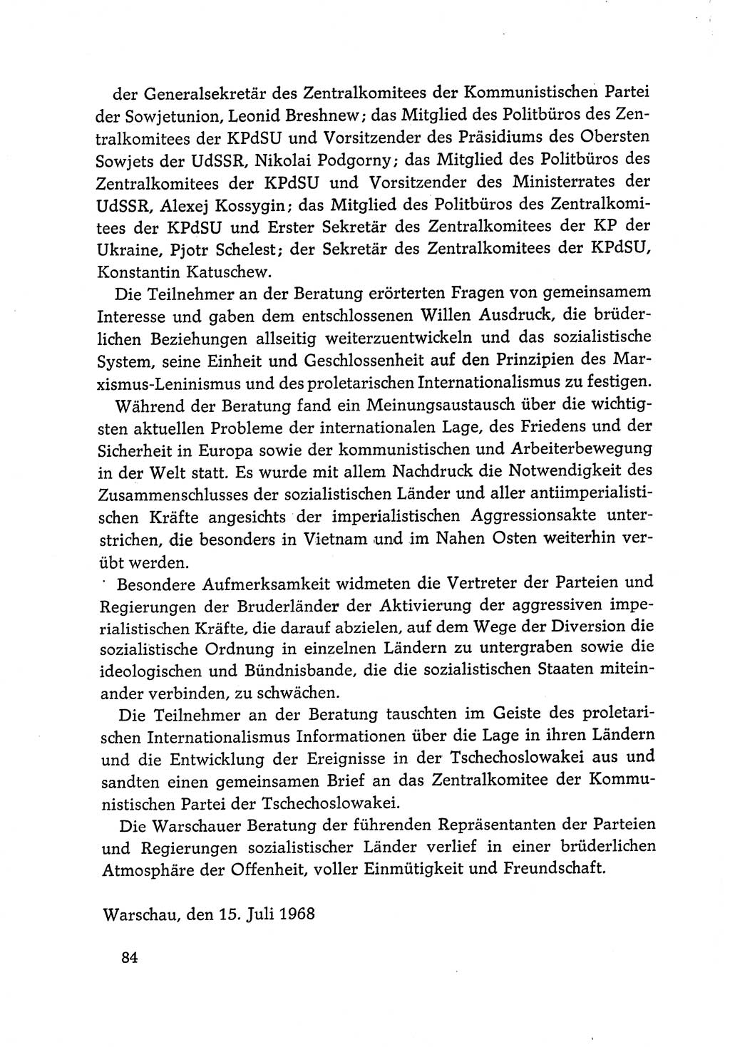Dokumente der Sozialistischen Einheitspartei Deutschlands (SED) [Deutsche Demokratische Republik (DDR)] 1968-1969, Seite 84 (Dok. SED DDR 1968-1969, S. 84)
