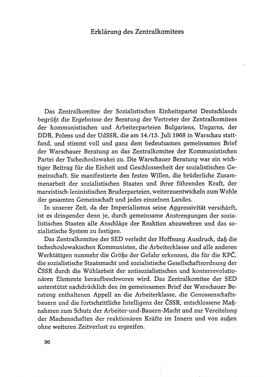 Dokumente der Sozialistischen Einheitspartei Deutschlands (SED) [Deutsche Demokratische Republik (DDR)] 1968-1969, Seite 96 (Dok. SED DDR 1968-1969, S. 96)