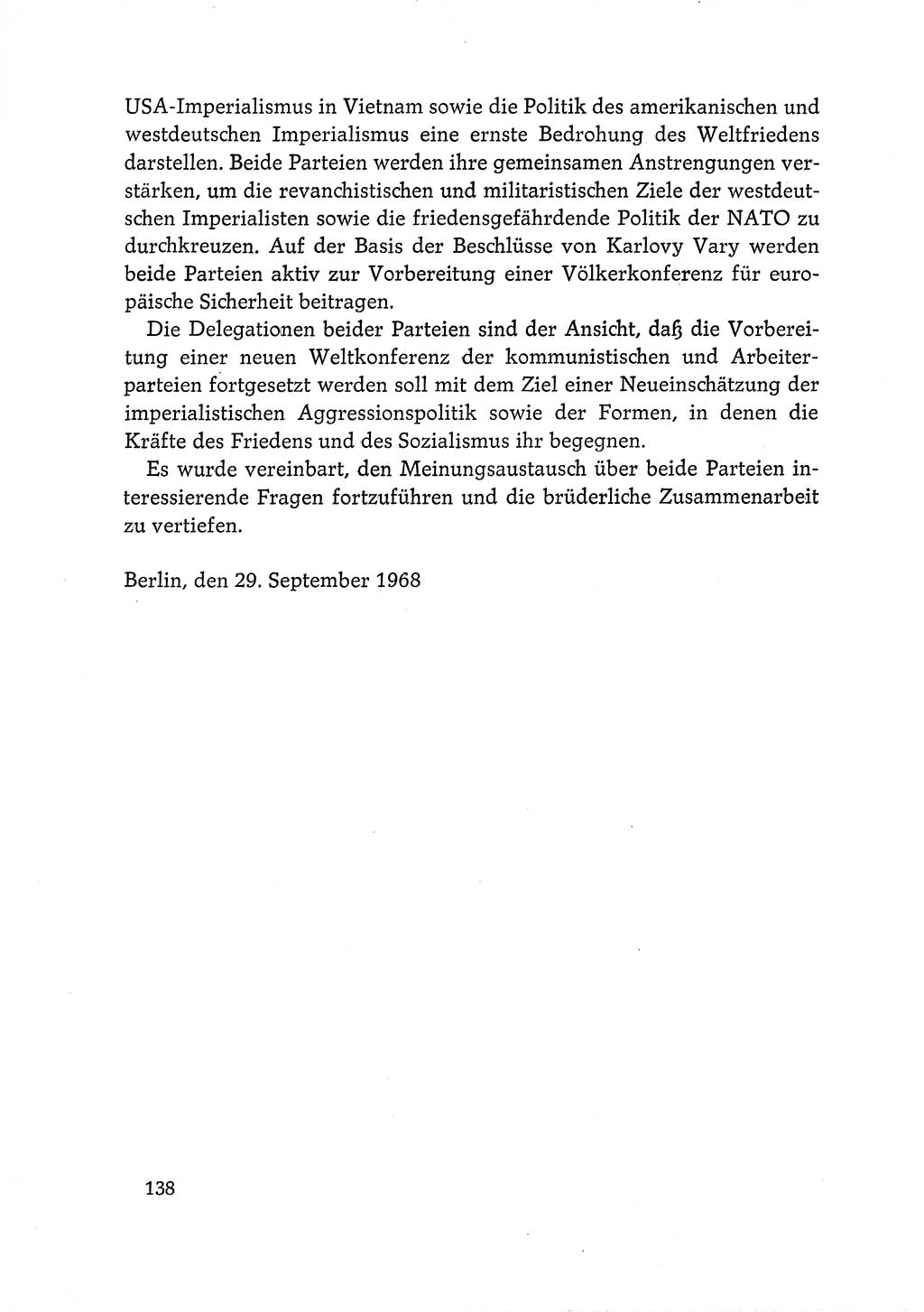 Dokumente der Sozialistischen Einheitspartei Deutschlands (SED) [Deutsche Demokratische Republik (DDR)] 1968-1969, Seite 138 (Dok. SED DDR 1968-1969, S. 138)