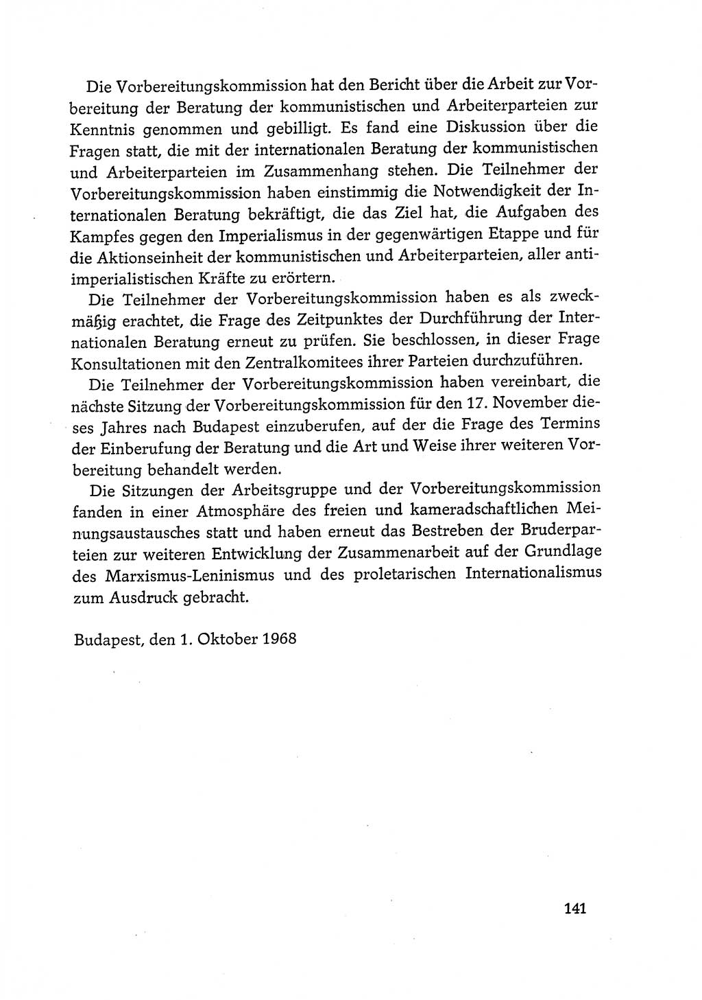 Dokumente der Sozialistischen Einheitspartei Deutschlands (SED) [Deutsche Demokratische Republik (DDR)] 1968-1969, Seite 141 (Dok. SED DDR 1968-1969, S. 141)