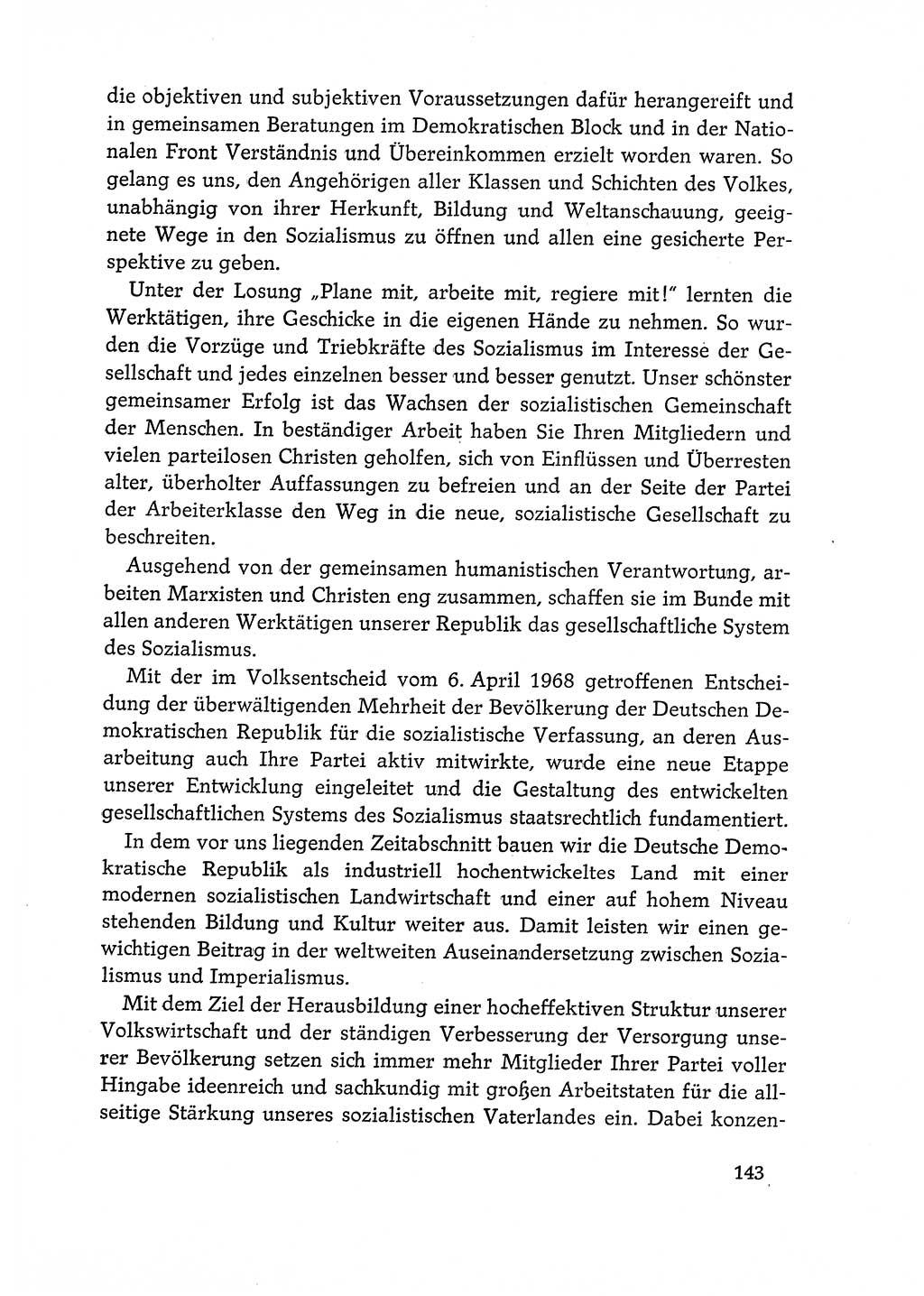 Dokumente der Sozialistischen Einheitspartei Deutschlands (SED) [Deutsche Demokratische Republik (DDR)] 1968-1969, Seite 143 (Dok. SED DDR 1968-1969, S. 143)