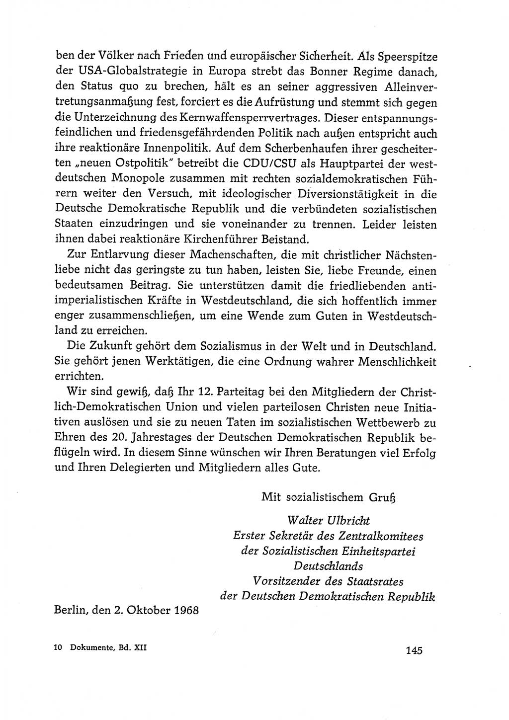 Dokumente der Sozialistischen Einheitspartei Deutschlands (SED) [Deutsche Demokratische Republik (DDR)] 1968-1969, Seite 145 (Dok. SED DDR 1968-1969, S. 145)