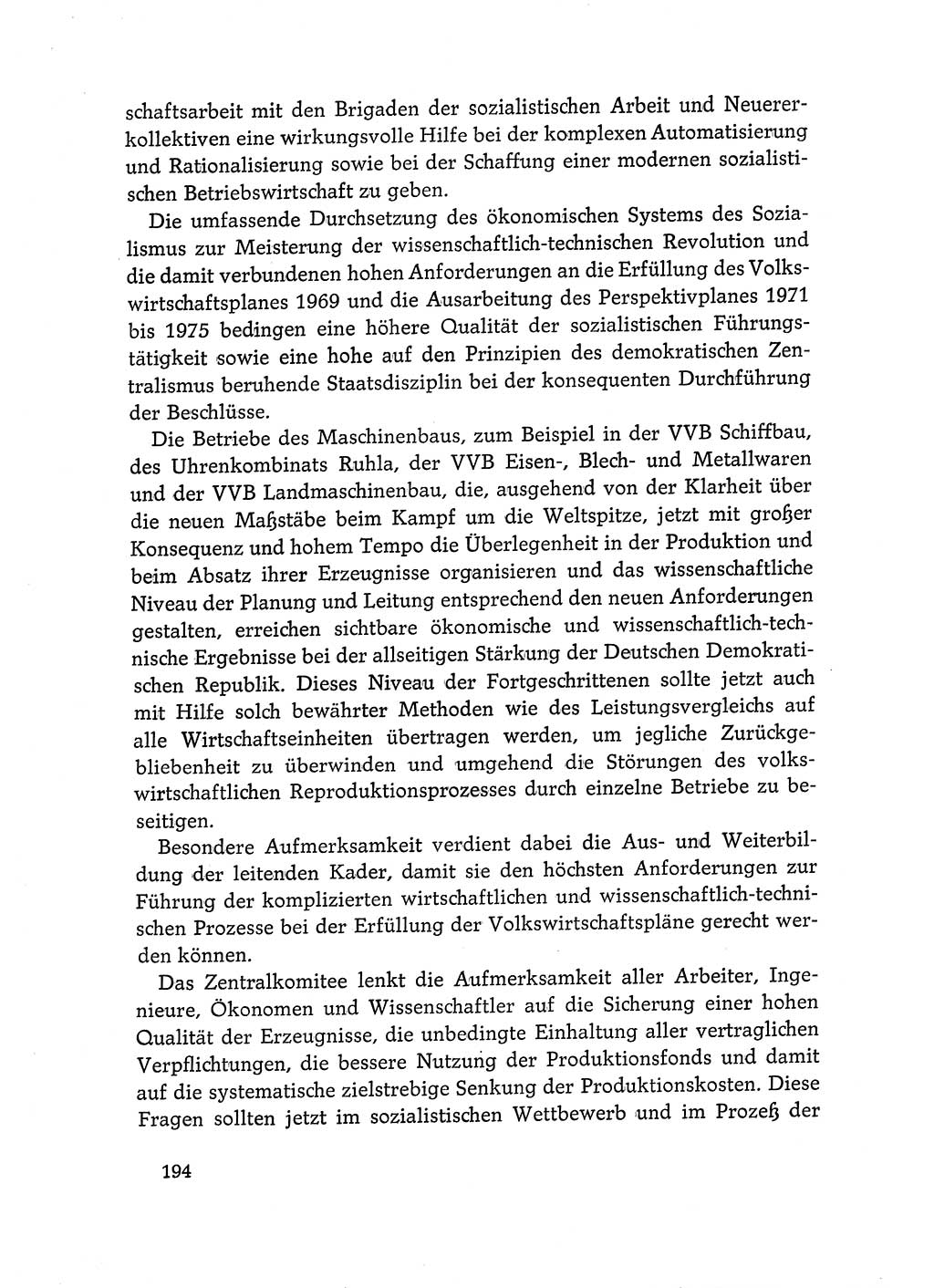 Dokumente der Sozialistischen Einheitspartei Deutschlands (SED) [Deutsche Demokratische Republik (DDR)] 1968-1969, Seite 194 (Dok. SED DDR 1968-1969, S. 194)