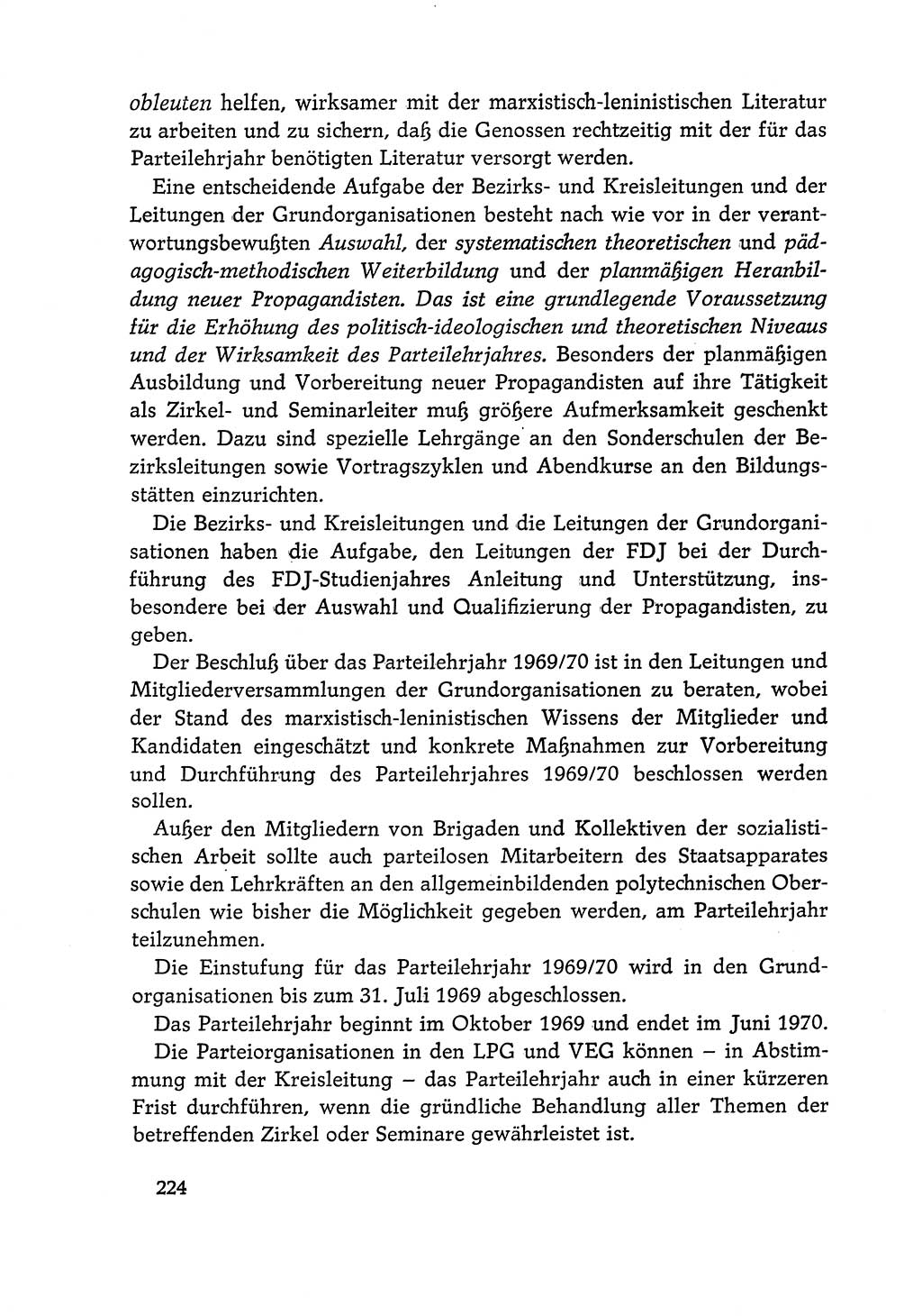 Dokumente der Sozialistischen Einheitspartei Deutschlands (SED) [Deutsche Demokratische Republik (DDR)] 1968-1969, Seite 224 (Dok. SED DDR 1968-1969, S. 224)