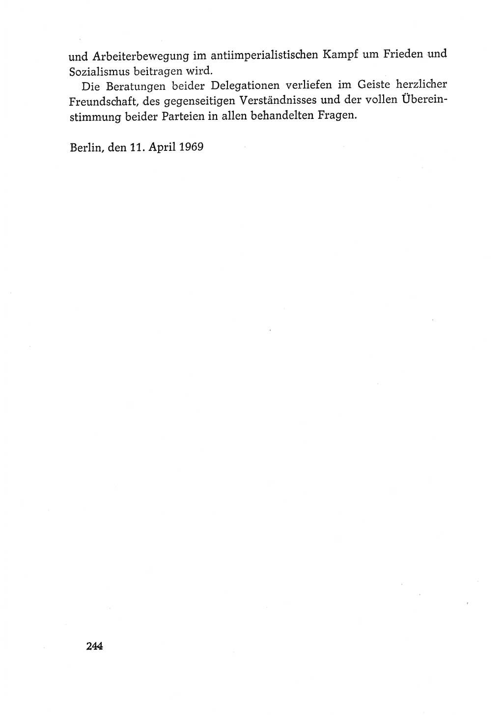 Dokumente der Sozialistischen Einheitspartei Deutschlands (SED) [Deutsche Demokratische Republik (DDR)] 1968-1969, Seite 244 (Dok. SED DDR 1968-1969, S. 244)
