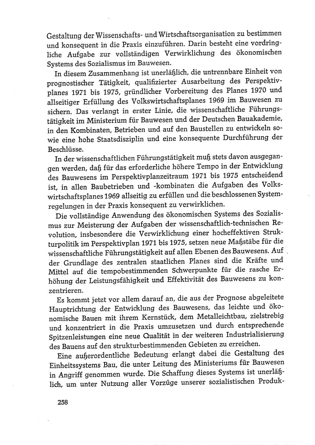 Dokumente der Sozialistischen Einheitspartei Deutschlands (SED) [Deutsche Demokratische Republik (DDR)] 1968-1969, Seite 258 (Dok. SED DDR 1968-1969, S. 258)