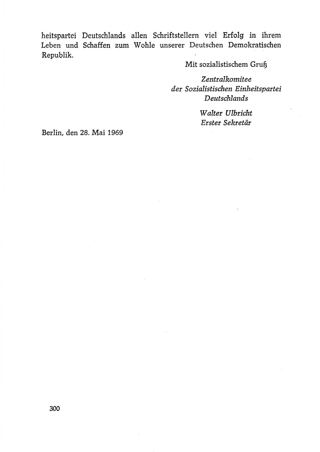 Dokumente der Sozialistischen Einheitspartei Deutschlands (SED) [Deutsche Demokratische Republik (DDR)] 1968-1969, Seite 300 (Dok. SED DDR 1968-1969, S. 300)