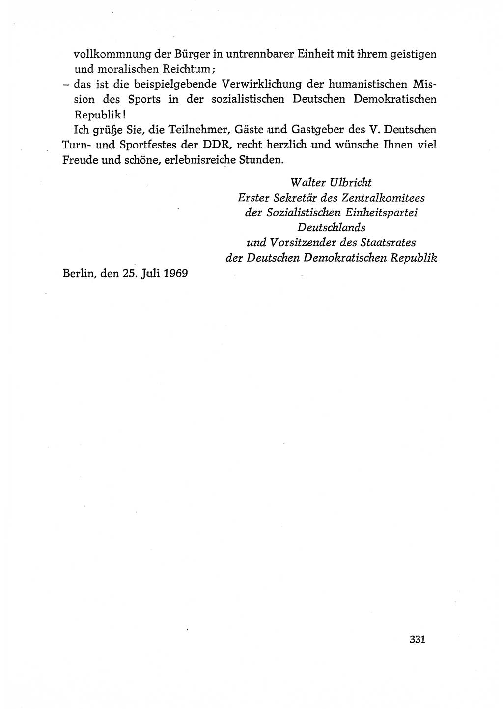 Dokumente der Sozialistischen Einheitspartei Deutschlands (SED) [Deutsche Demokratische Republik (DDR)] 1968-1969, Seite 331 (Dok. SED DDR 1968-1969, S. 331)