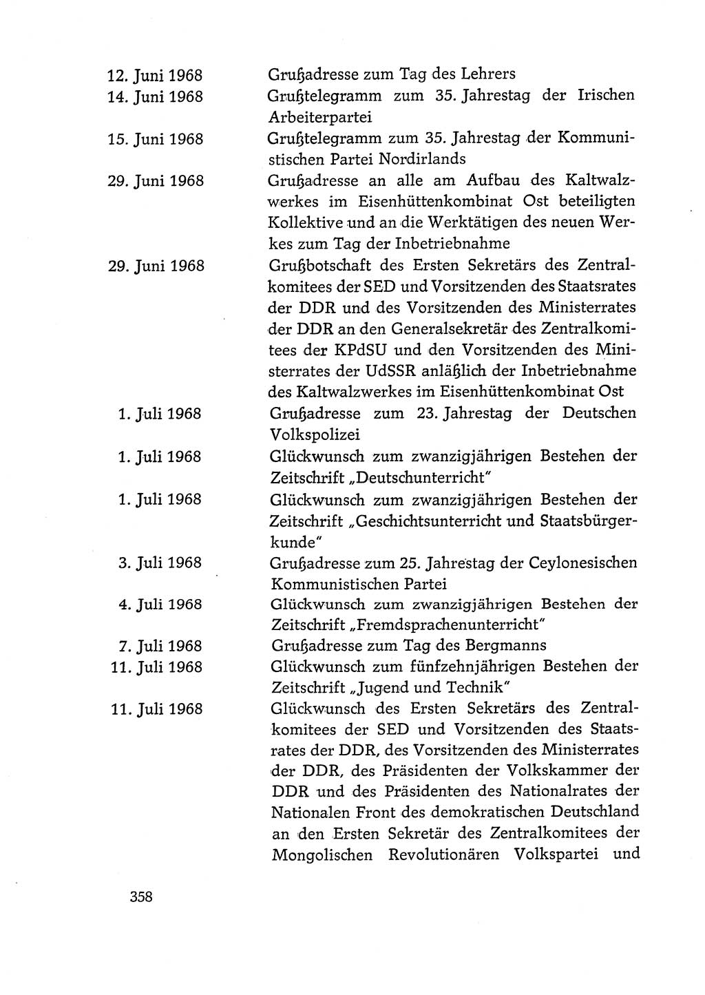 Dokumente der Sozialistischen Einheitspartei Deutschlands (SED) [Deutsche Demokratische Republik (DDR)] 1968-1969, Seite 358 (Dok. SED DDR 1968-1969, S. 358)