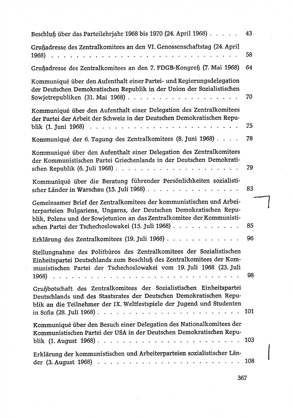 Dokumente der Sozialistischen Einheitspartei Deutschlands (SED) [Deutsche Demokratische Republik (DDR)] 1968-1969, Seite 367 (Dok. SED DDR 1968-1969, S. 367)