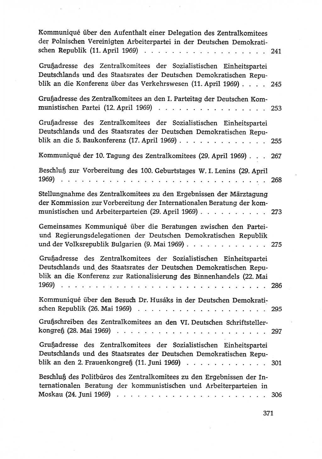 Dokumente der Sozialistischen Einheitspartei Deutschlands (SED) [Deutsche Demokratische Republik (DDR)] 1968-1969, Seite 371 (Dok. SED DDR 1968-1969, S. 371)