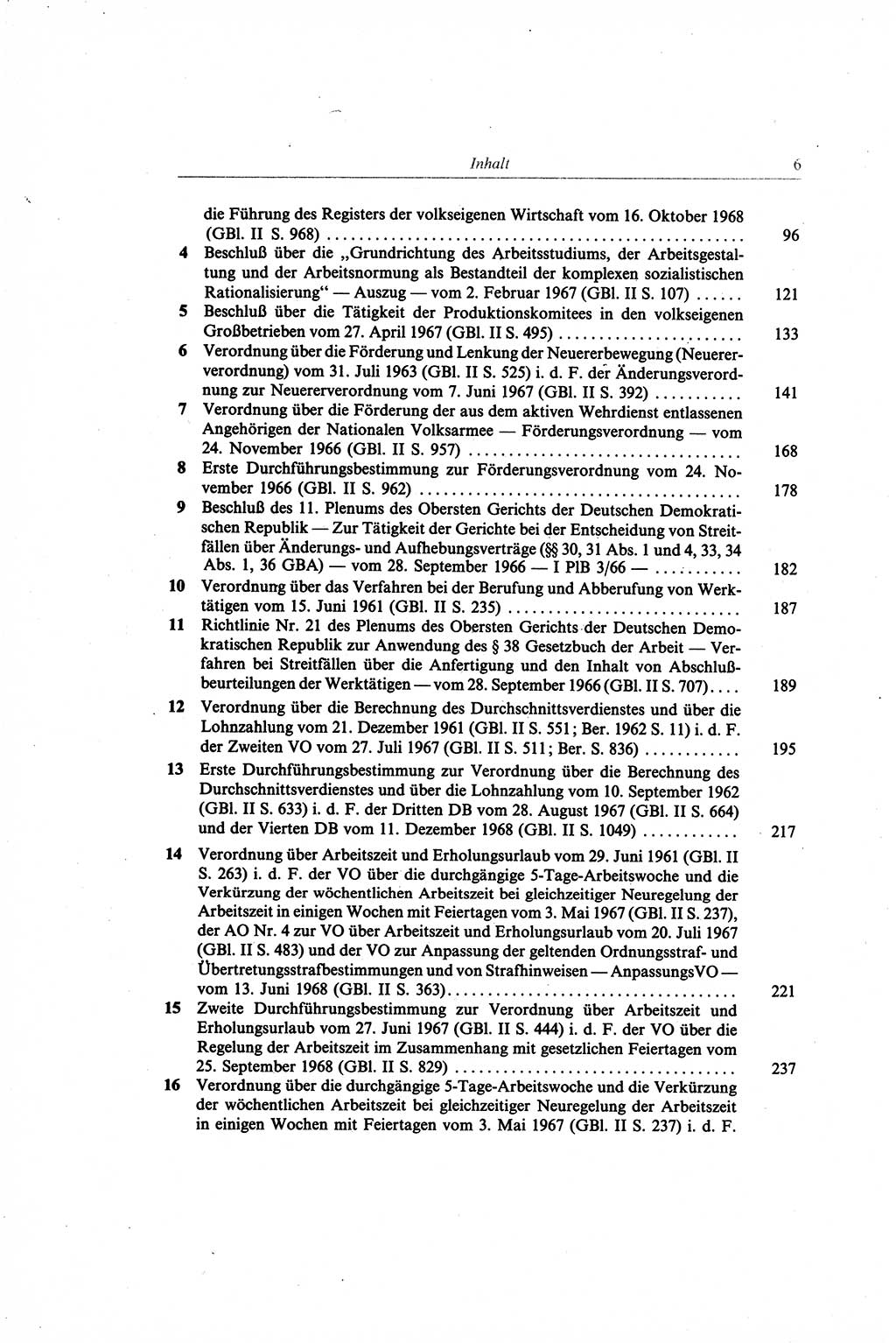 Gesetzbuch der Arbeit (GBA) und andere ausgewählte rechtliche Bestimmungen [Deutsche Demokratische Republik (DDR)] 1968, Seite 6 (GBA DDR 1968, S. 6)
