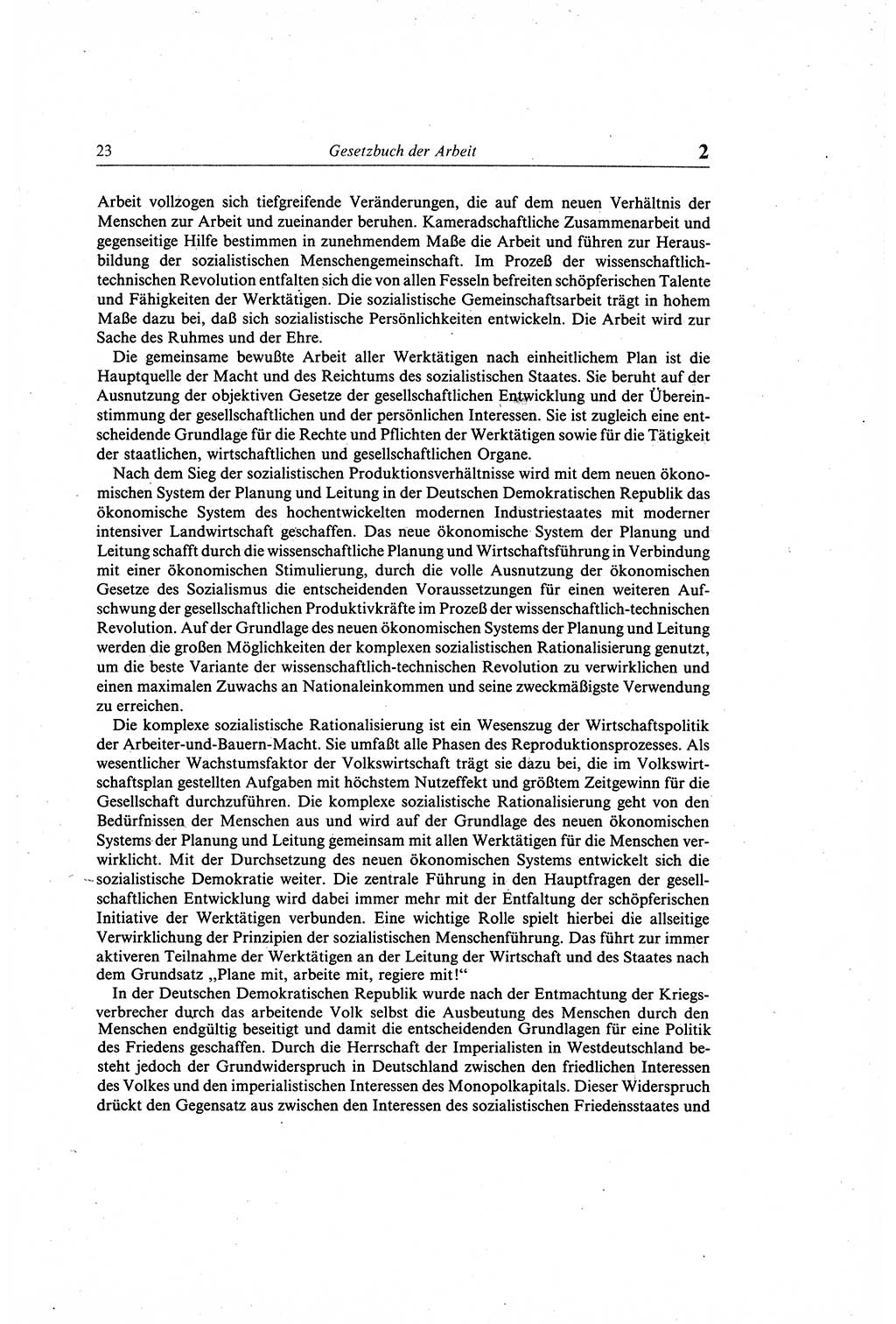 Gesetzbuch der Arbeit (GBA) und andere ausgewählte rechtliche Bestimmungen [Deutsche Demokratische Republik (DDR)] 1968, Seite 23 (GBA DDR 1968, S. 23)