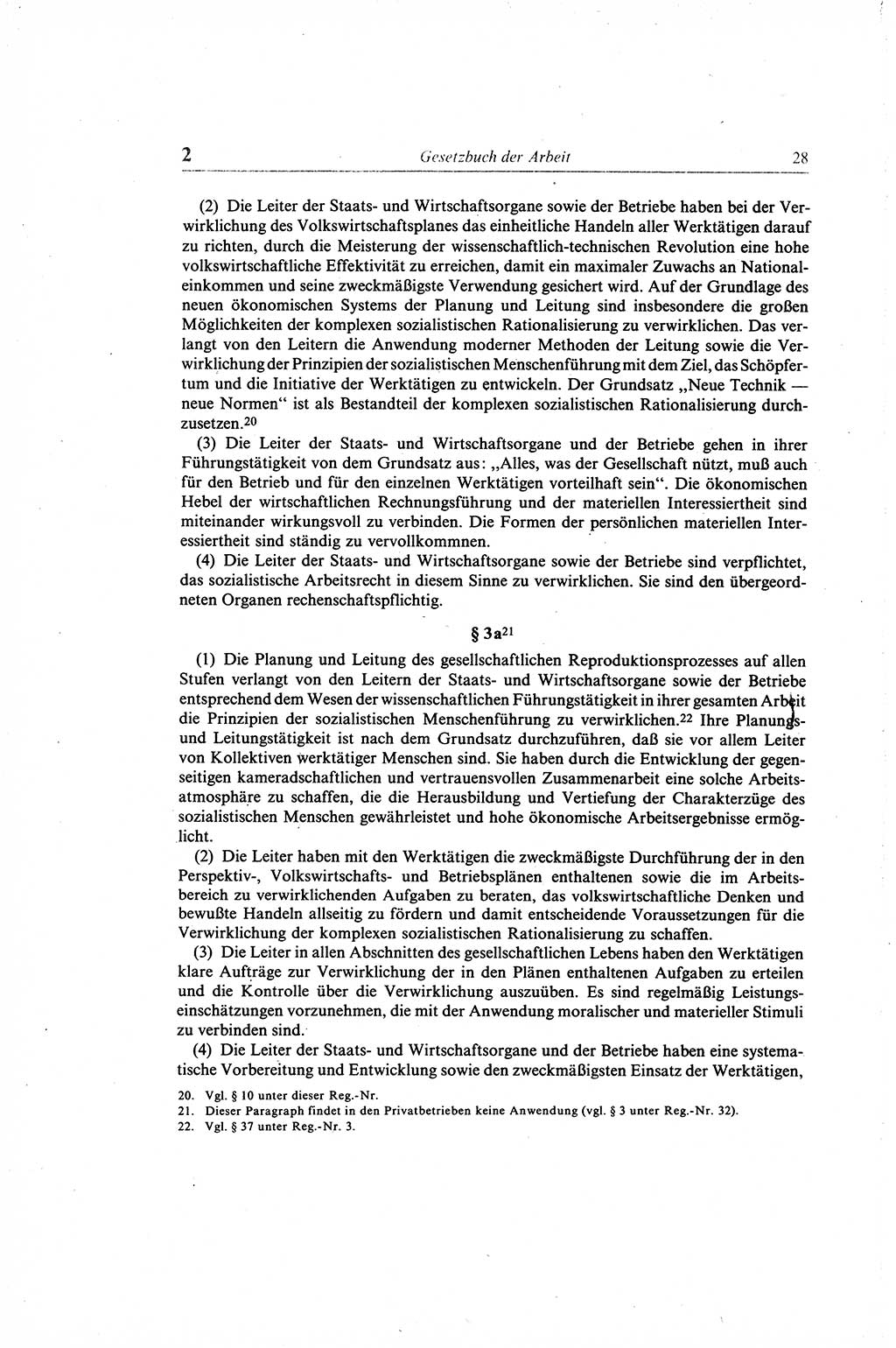 Gesetzbuch der Arbeit (GBA) und andere ausgewählte rechtliche Bestimmungen [Deutsche Demokratische Republik (DDR)] 1968, Seite 28 (GBA DDR 1968, S. 28)