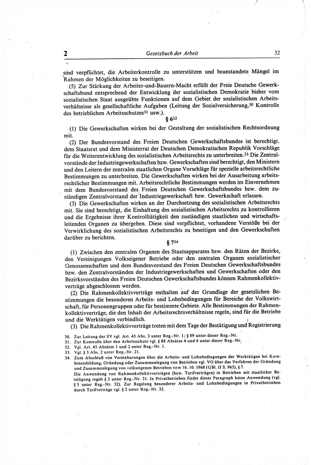 Gesetzbuch der Arbeit (GBA) und andere ausgewählte rechtliche Bestimmungen [Deutsche Demokratische Republik (DDR)] 1968, Seite 32 (GBA DDR 1968, S. 32)