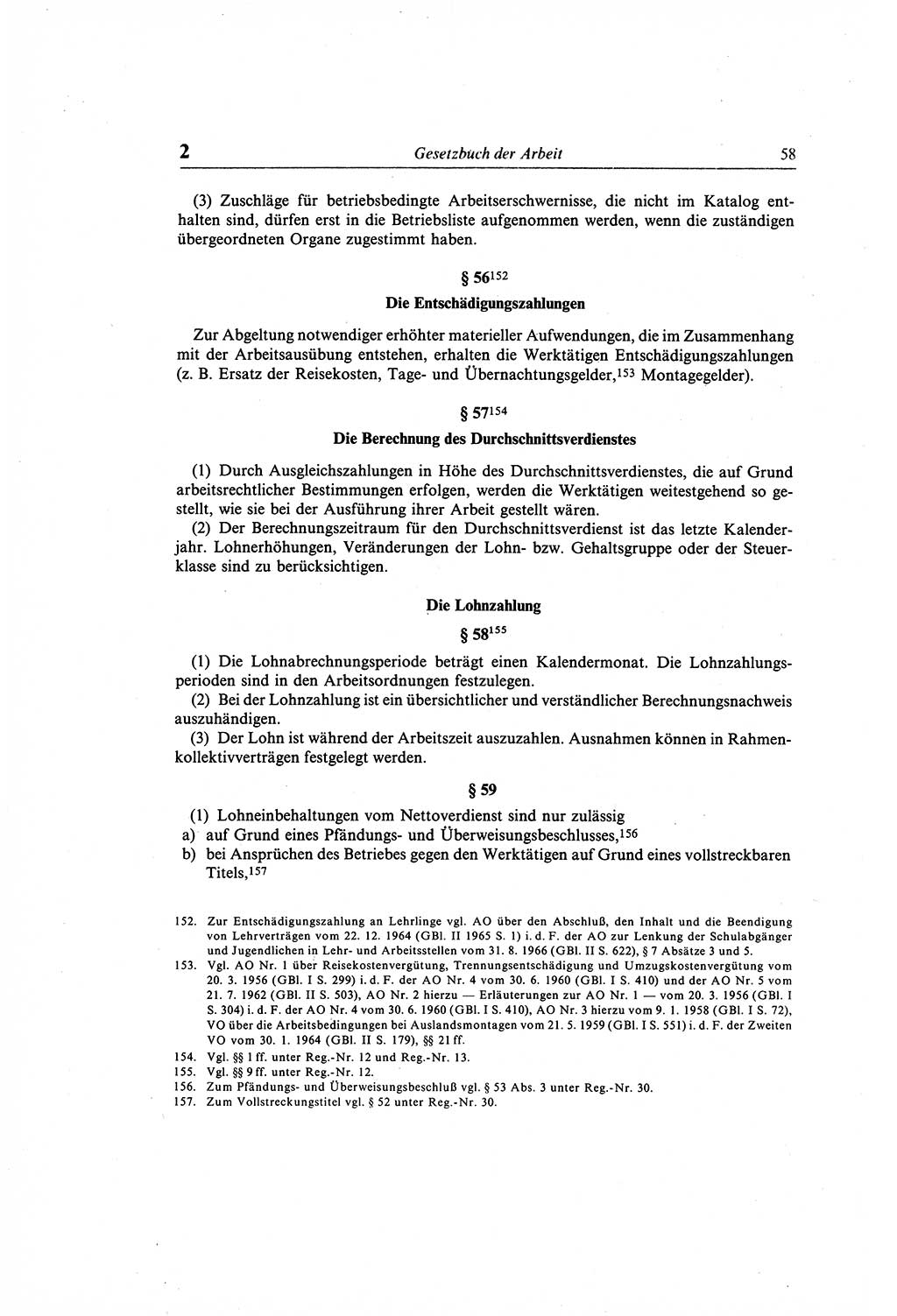 Gesetzbuch der Arbeit (GBA) und andere ausgewählte rechtliche Bestimmungen [Deutsche Demokratische Republik (DDR)] 1968, Seite 58 (GBA DDR 1968, S. 58)