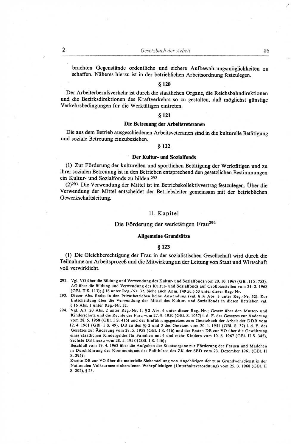 Gesetzbuch der Arbeit (GBA) und andere ausgewählte rechtliche Bestimmungen [Deutsche Demokratische Republik (DDR)] 1968, Seite 86 (GBA DDR 1968, S. 86)