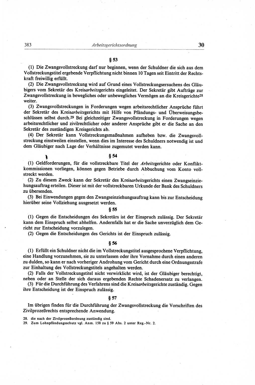 Gesetzbuch der Arbeit (GBA) und andere ausgewählte rechtliche Bestimmungen [Deutsche Demokratische Republik (DDR)] 1968, Seite 383 (GBA DDR 1968, S. 383)