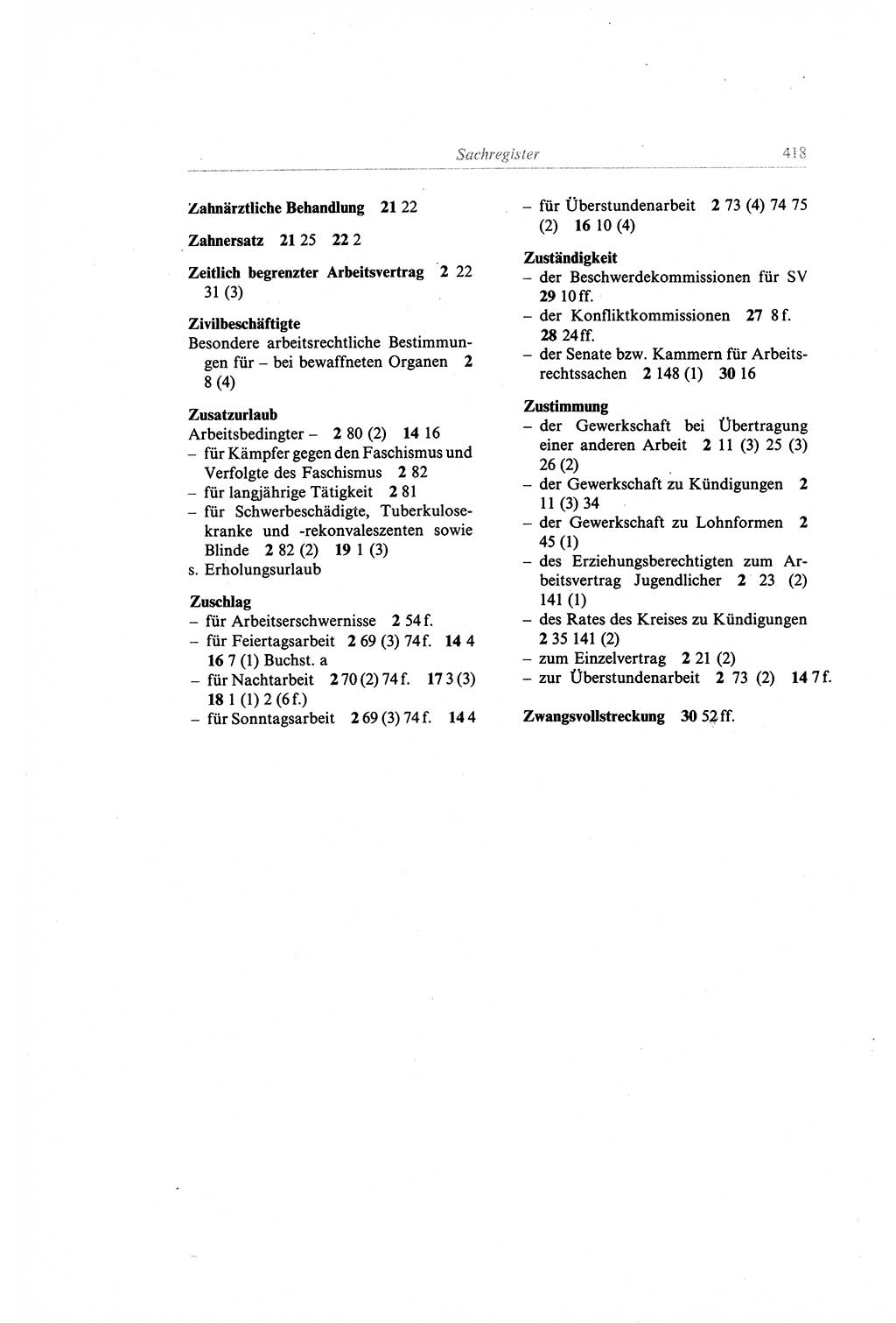 Gesetzbuch der Arbeit (GBA) und andere ausgewählte rechtliche Bestimmungen [Deutsche Demokratische Republik (DDR)] 1968, Seite 418 (GBA DDR 1968, S. 418)