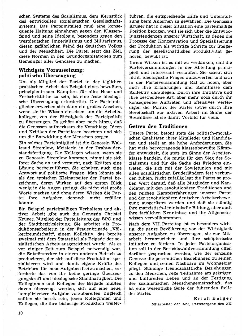 Neuer Weg (NW), Organ des Zentralkomitees (ZK) der SED (Sozialistische Einheitspartei Deutschlands) für Fragen des Parteilebens, 23. Jahrgang [Deutsche Demokratische Republik (DDR)] 1968, Seite 10 (NW ZK SED DDR 1968, S. 10)