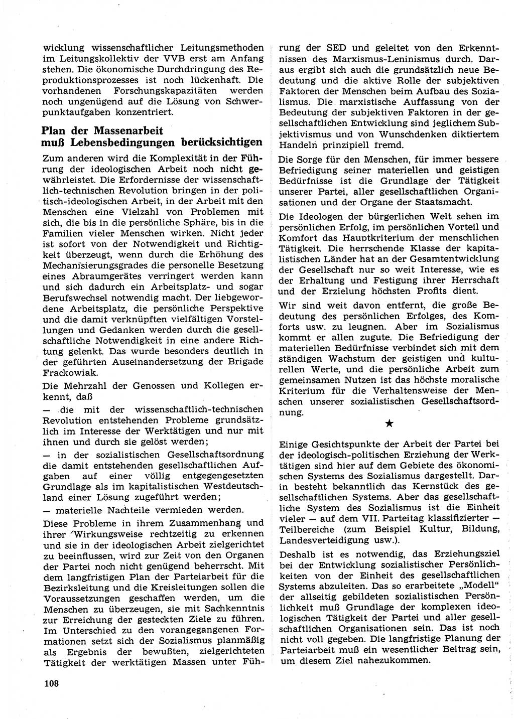Neuer Weg (NW), Organ des Zentralkomitees (ZK) der SED (Sozialistische Einheitspartei Deutschlands) für Fragen des Parteilebens, 23. Jahrgang [Deutsche Demokratische Republik (DDR)] 1968, Seite 108 (NW ZK SED DDR 1968, S. 108)