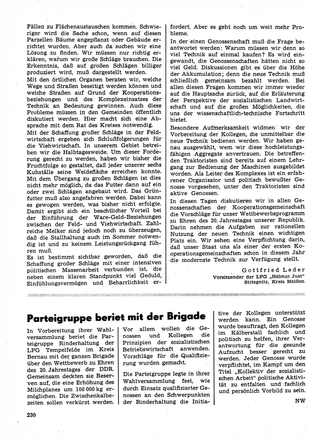 Neuer Weg (NW), Organ des Zentralkomitees (ZK) der SED (Sozialistische Einheitspartei Deutschlands) für Fragen des Parteilebens, 23. Jahrgang [Deutsche Demokratische Republik (DDR)] 1968, Seite 230 (NW ZK SED DDR 1968, S. 230)