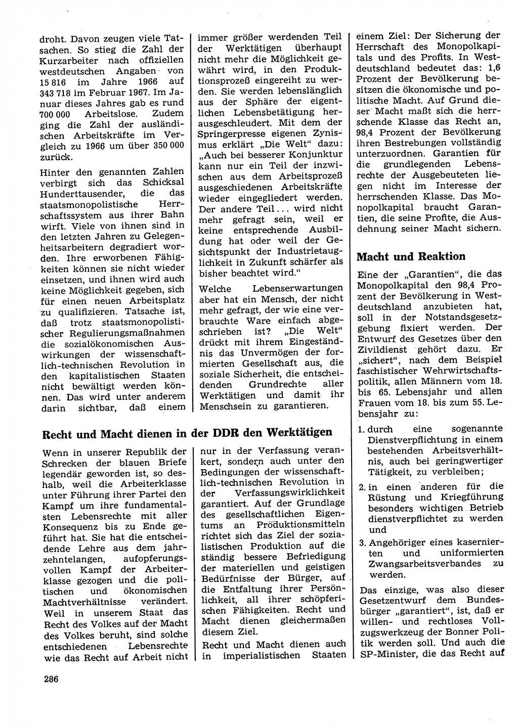 Neuer Weg (NW), Organ des Zentralkomitees (ZK) der SED (Sozialistische Einheitspartei Deutschlands) für Fragen des Parteilebens, 23. Jahrgang [Deutsche Demokratische Republik (DDR)] 1968, Seite 286 (NW ZK SED DDR 1968, S. 286)