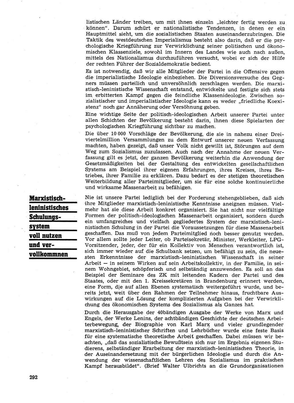 Neuer Weg (NW), Organ des Zentralkomitees (ZK) der SED (Sozialistische Einheitspartei Deutschlands) für Fragen des Parteilebens, 23. Jahrgang [Deutsche Demokratische Republik (DDR)] 1968, Seite 292 (NW ZK SED DDR 1968, S. 292)