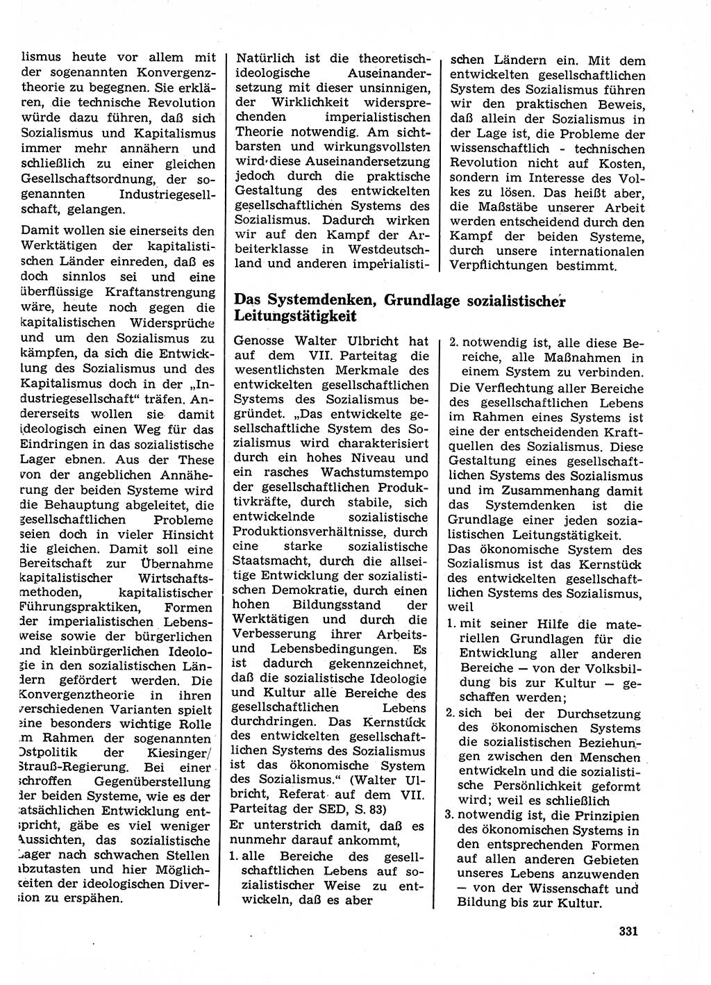 Neuer Weg (NW), Organ des Zentralkomitees (ZK) der SED (Sozialistische Einheitspartei Deutschlands) für Fragen des Parteilebens, 23. Jahrgang [Deutsche Demokratische Republik (DDR)] 1968, Seite 331 (NW ZK SED DDR 1968, S. 331)