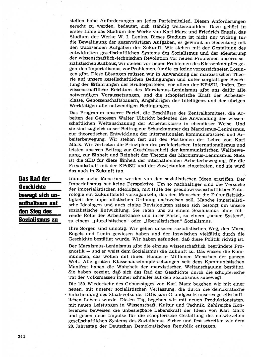 Neuer Weg (NW), Organ des Zentralkomitees (ZK) der SED (Sozialistische Einheitspartei Deutschlands) für Fragen des Parteilebens, 23. Jahrgang [Deutsche Demokratische Republik (DDR)] 1968, Seite 342 (NW ZK SED DDR 1968, S. 342)