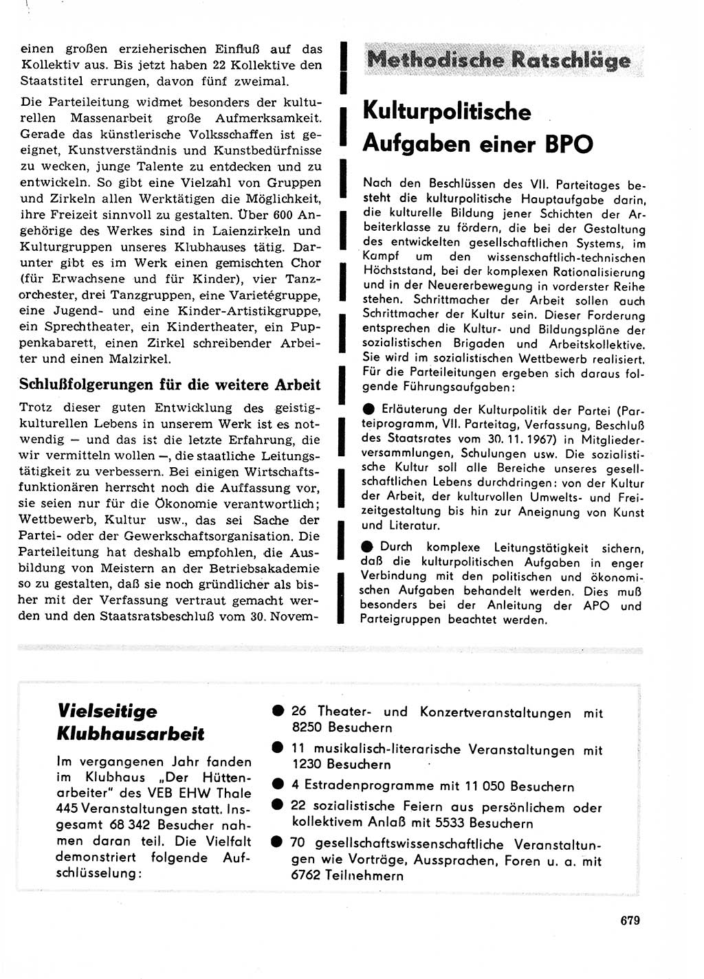 Neuer Weg (NW), Organ des Zentralkomitees (ZK) der SED (Sozialistische Einheitspartei Deutschlands) für Fragen des Parteilebens, 23. Jahrgang [Deutsche Demokratische Republik (DDR)] 1968, Seite 679 (NW ZK SED DDR 1968, S. 679)