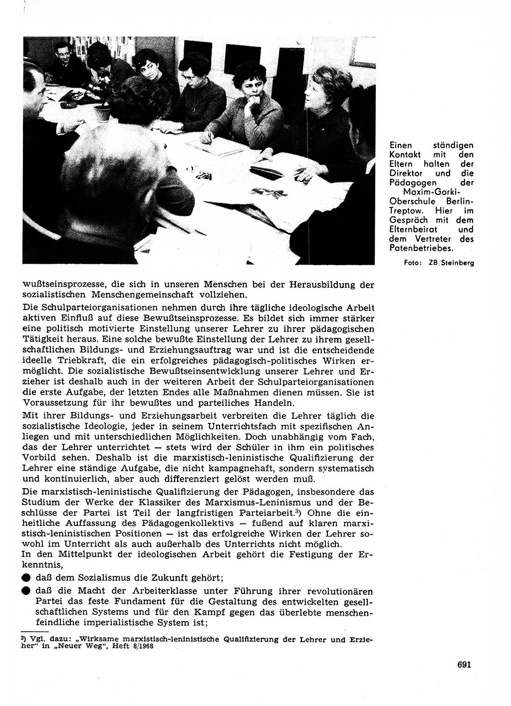 Neuer Weg (NW), Organ des Zentralkomitees (ZK) der SED (Sozialistische Einheitspartei Deutschlands) für Fragen des Parteilebens, 23. Jahrgang [Deutsche Demokratische Republik (DDR)] 1968, Seite 691 (NW ZK SED DDR 1968, S. 691)