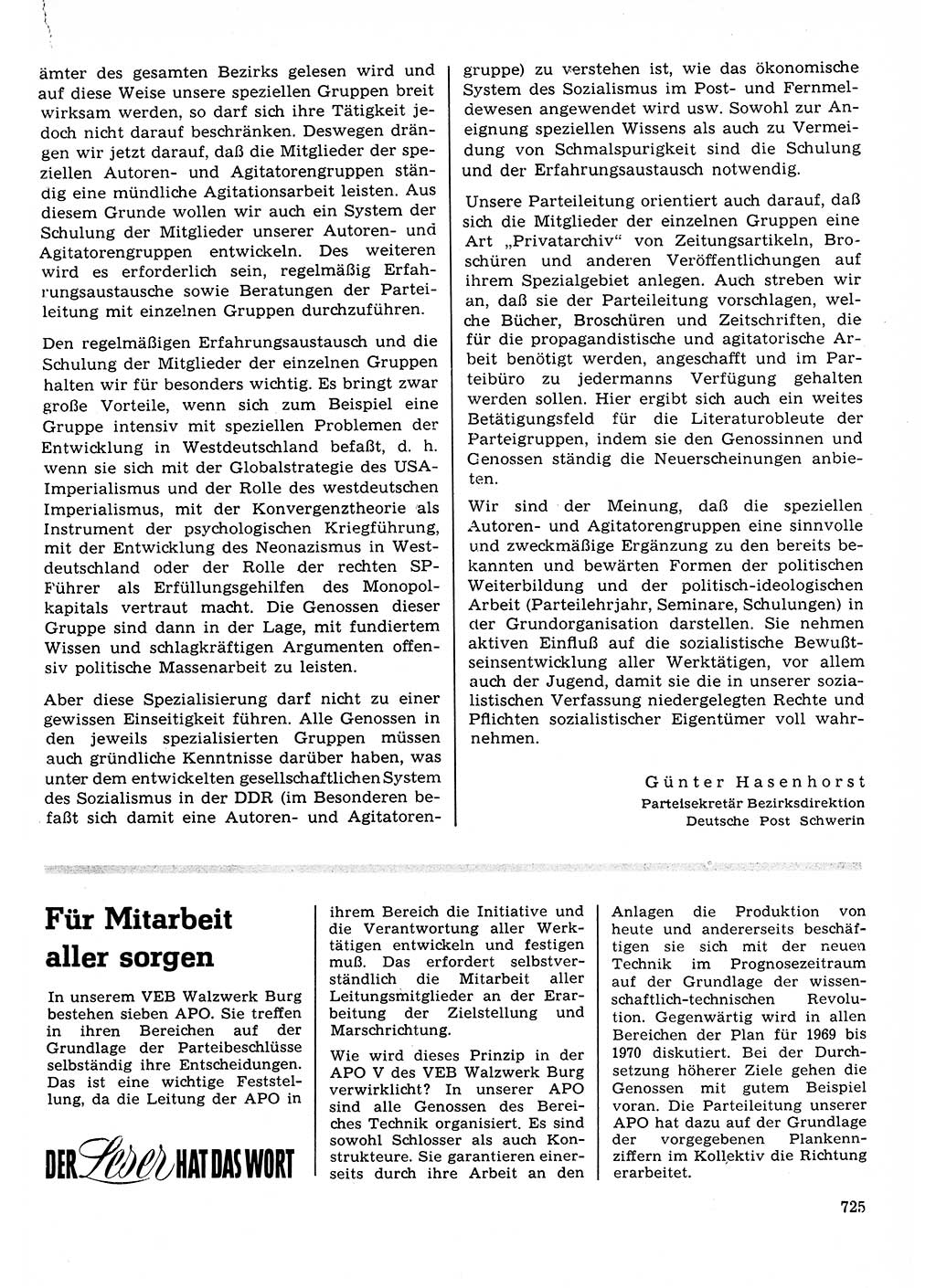 Neuer Weg (NW), Organ des Zentralkomitees (ZK) der SED (Sozialistische Einheitspartei Deutschlands) für Fragen des Parteilebens, 23. Jahrgang [Deutsche Demokratische Republik (DDR)] 1968, Seite 725 (NW ZK SED DDR 1968, S. 725)